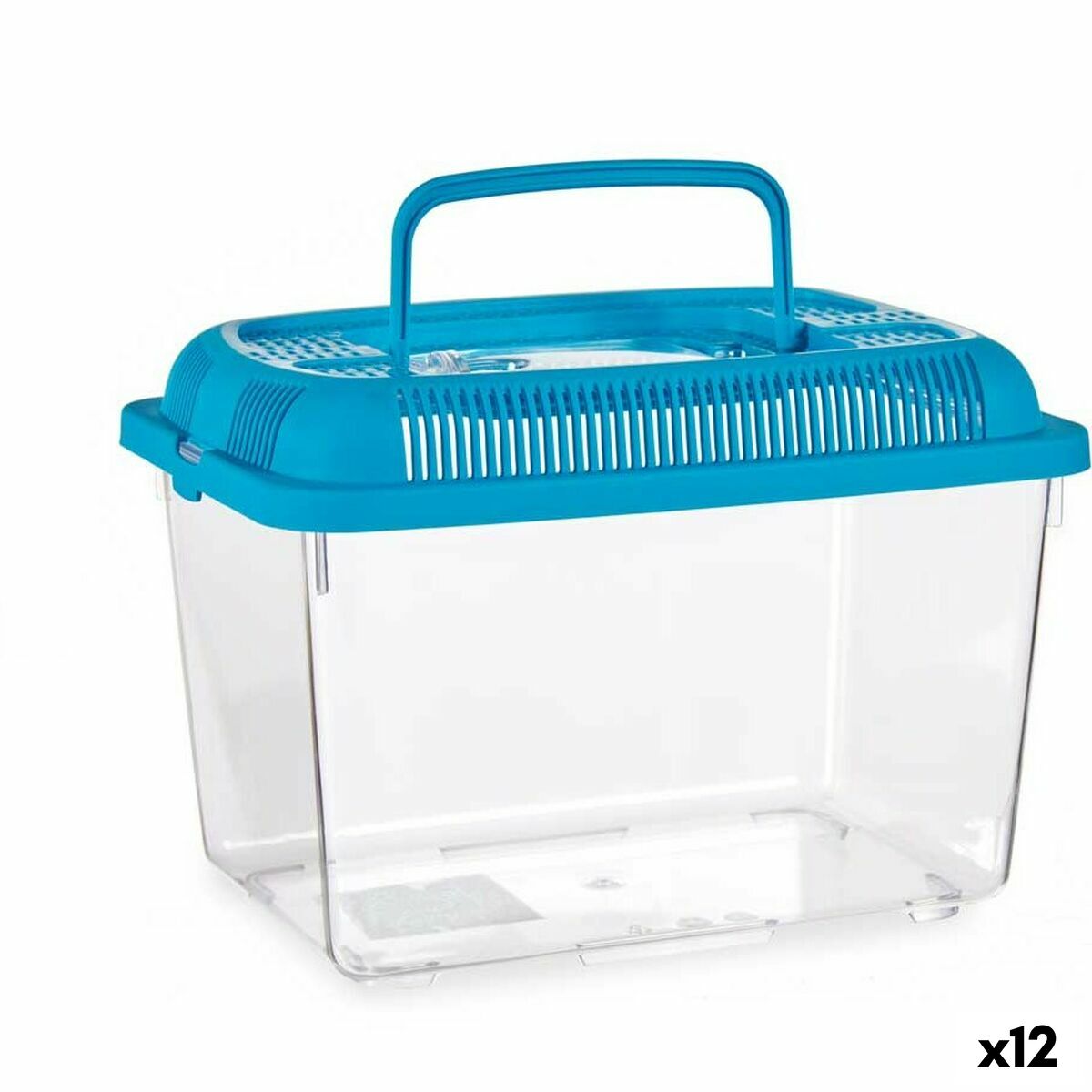 Akvarium Mascow Blå Plastik 3 L 17 x 16 x 24 cm Med håndtag Medium (12 enheder)