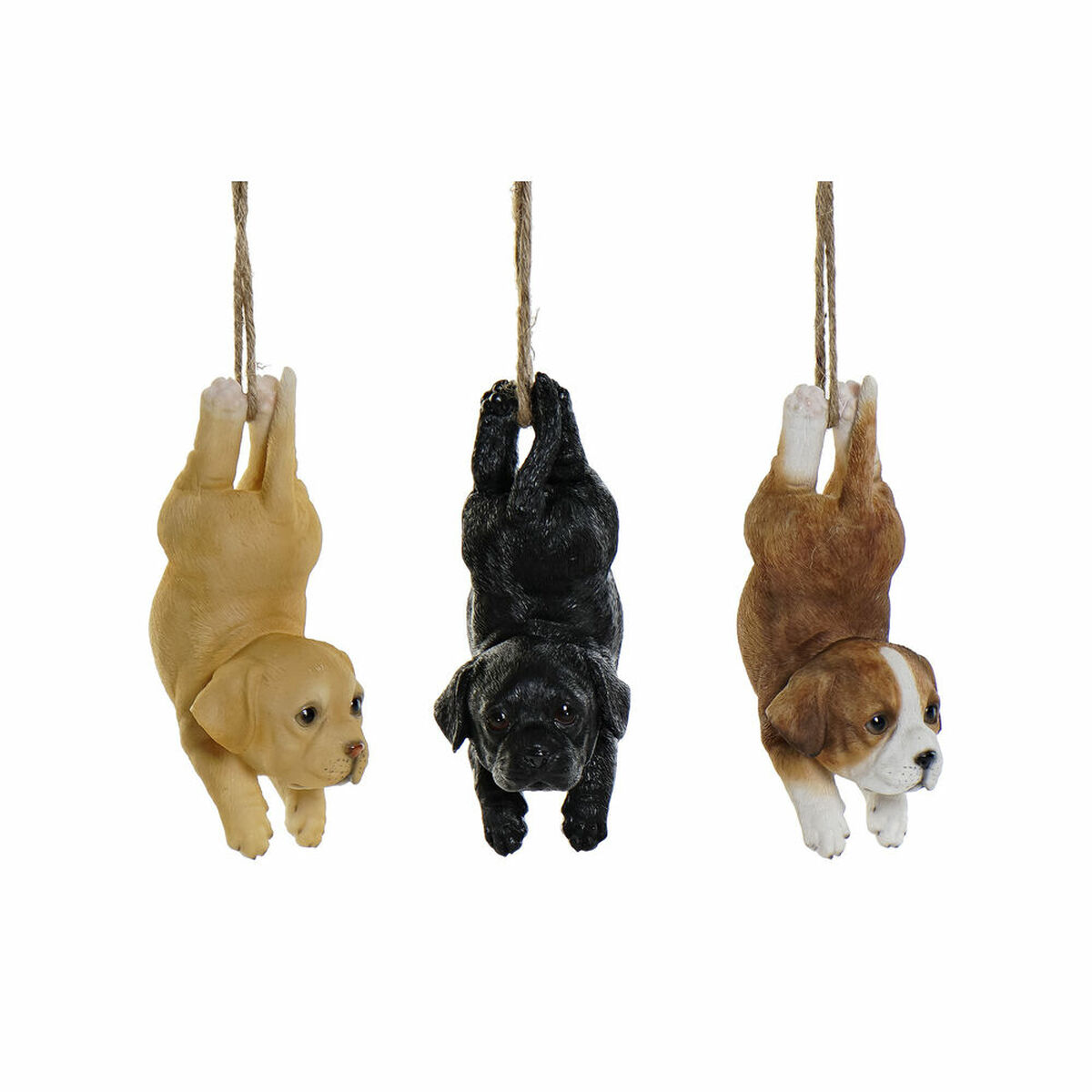 Dekorativ figur DKD Home Decor Harpiks Hund (9 x 10.5 x 20 cm) (3 pcs)