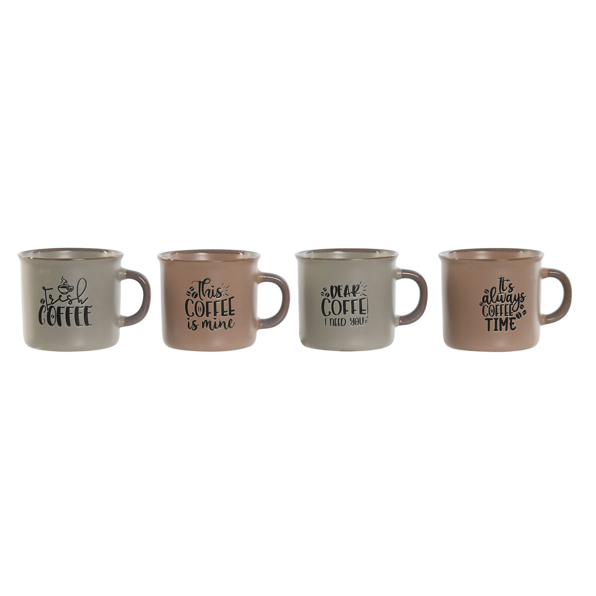 Dele kaffekopsæt Home ESPRIT Blå Pink Stentøj 180 ml